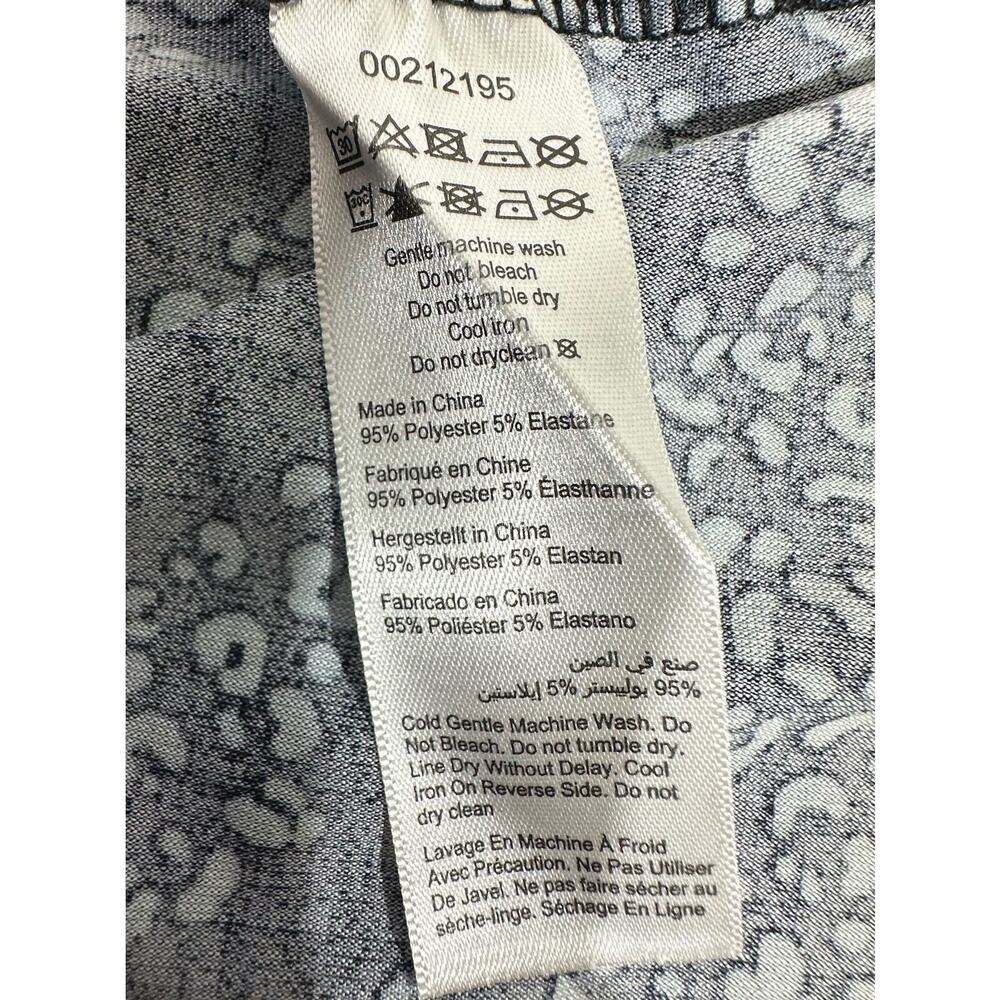 Arna York Tunic Blouse Size 30 32 Black Teal Leopard Slinky Handkerchief Hem - Picture 4 of 9